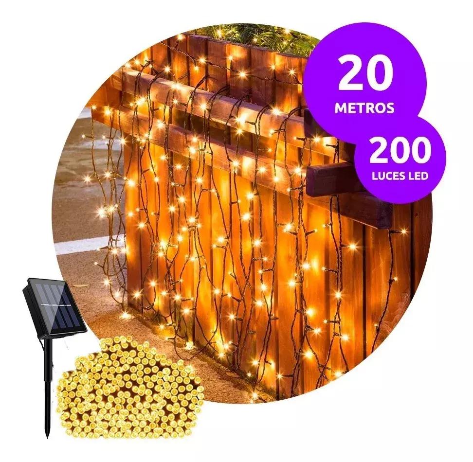 Luces Navidad Panel Solar 200 LED
