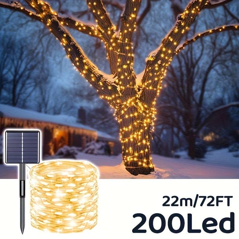 Luces Navidad Panel Solar 200 LED