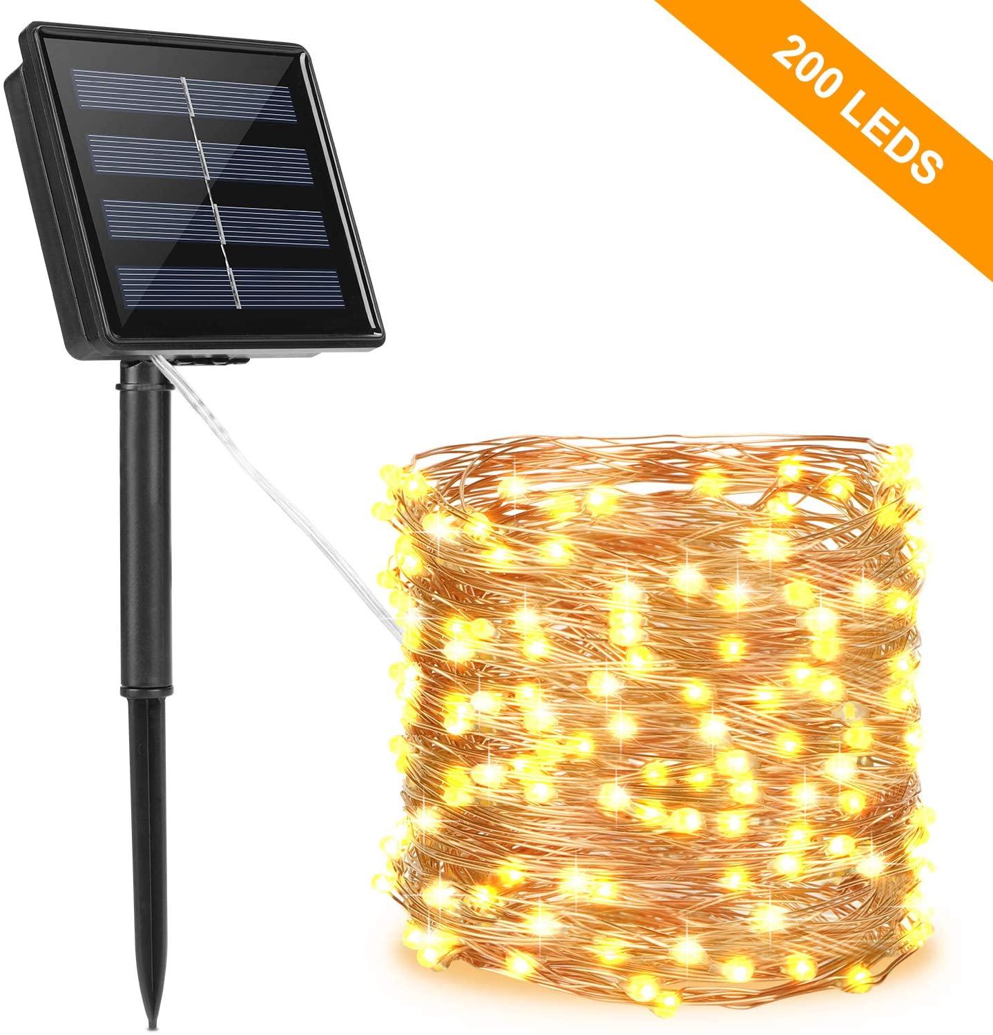 Luces Navidad Panel Solar 200 LED